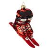 BRUBAKER Scarponi da Sci Rossi con Sci Corti - Pallina di Natale in Vetro Dipinta a Mano - Skiskates, Snowblades, Sci Corti - Decorazione Albero di Natale - Pallina Divertente - 13 cm