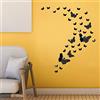 SwirlColor 36PCS Nero Farfalla Adesive da Parete Specchio Farfalle Adesivi Farfalle Muro per Soggiorno Camera da Letto