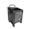 CASAMANIASHOPPING Carrello Porta Legna Ferro BATTUTO Nero/Grigio con Ruote CM 43X37X72H