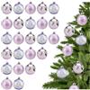 COM-FOUR® 24 Palline di Natale 6 cm, Palline per Albero di Natale in plastica infrangibile per Natale, Decorazioni per Albero di Natale con Ciondolo