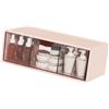 Uadme Organizer da scrivania per rossetti e cosmetici, contenitore antipolvere impilabile con 3 griglie, rosa, organizer per forniture per ufficio, piccolo contenitore per cassetti