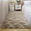 Ouduo Tappeto Shaggy Pelo Lungo Modern Tappeti Salotto, Tappetini Peloso Antiscivolo Soffice Peluche Interno per Salotto Camera da Letto Pavimento Lavabili Ornamenti (Lanterna Cachi,120 * 200cm)