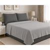 Corredocasa Set Lenzuola Matrimoniale 4 Pezzi in Pile Termico - Lenzuolo Sopra 240x280, Sotto con Angoli 180x200+25 e 2 Federe 50x80 - Completo Letto 2 Piazze Invernale (Grigio Chiaro/Grigio Scuro, Matrimoniale)