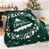 Exclusivo Mezcla Coperta Natalizia per Divano, Morbida e Accogliente Coperta Invernale con Motivo Ghirlanda Verde Scuro, 130x150 cm