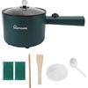 Tnfeeon Pentola Calda Elettrica Pentola A Vapore 1.8L Multifunzionale Padella Antiaderente Dormitorio Ufficio Portatile Ramen Fornello A Vapore Adatto per Noodles Bistecca Fornello Uova Mescolare Friggere