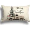 ZWJD Cuscini Natalizi per Divano 1 Pack Federe Cuscini Divano 30x50 Federe Cuscini Natalizi Cotone e Lino Biancheria Cuscini per Divano per Natale Decorazioni Casa