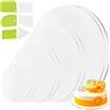 YOUNGSAY 8 Pezzi Disco Acrilico per Torta, 10/15/20/25 cm Rotondi, Non Appiccicoso, Riutilizzabili, Trasparente con 6 Raschietti