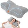 jiaao Cuscino Cervicale Memory Foam Ortopedico per Dormire - Antirussamento e Antireflusso, Ergonomico Sostegno del Collo per Dolore alla Spalla, Grigio, 63 x 36 x 13 cm