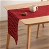 GAMUSI Runner da tavola Natale Jacquard filo dorato Tavolo da pranzo cucina decorazione natalizia 45 x 135 cm colore rosso
