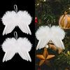 ToBeIT 10 Pz Addobbi Albero di Natale Piume Bianche, Grandi 14X16CM, Decorazioni Ali Angelo per Albero, da Appendere, Decorazioni Natalizi Bianche, per la Casa Interno Esterno (14X16CM)