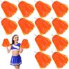GBKDQQ 12 pompon da cheerleading pom poms, pompon sportivi Cheers Ball Pompoms, Cheerleader Pompon per eventi sportivi, giochi di palla, balli, feste di carnevale, arancione