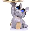 oliruim Statua Con Vassoio Bulldog, Statua Moderna Di Bulldog Francese Con Vassoio, Per Decorazione Domestica, Portacaramelle, Soggiorno, Decorazione Dell'ingresso E Corridoio (Grigio)