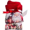 Corredocasa Coppia Asciugamani Natalizi 1+1 Rossi in Spugna di Puro Cotone con Elegante Balza Decorativa - Set per Bagno Natale Festivo di Alta qualità (Fantasia Babbo Natale)