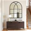 LunaMirror 75 x 100 cm specchio per finestra ad arco nero rustico specchio da parete per interni soggiorno corridoio ingresso esterno giardino decorazione