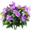 CEWUDA 2 Pz Fiori Finti da Esterno Impatiens Artificiali Rami Cespugli di Fiori di Seta Impatiens Viola Fiori Artificiali Resistente ai Raggi UV Piante per Vaso Interni Esterni Giardino Balcone Tavolo