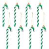 Winwild 14CM Glitter Candy Cane Charms Decorazioni per l'albero di Natale,8Pcs Verde Candy Cane Decorazioni per l'albero di Natale Ornamento