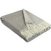 STTS International Coperta Plaid "Faro", 100% misto lana merino e cashmere 100%, coperta plaid da salotto, molto morbida, 140 x 200 cm, beige-marrone (doppia faccia)