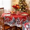 Fentar Tovaglia di Natale in Lino Rossa, 140x140cm Antimacchia Tovaglia Natalizia Lavabile e Anti-piega, Elegante in Tessuto per Decorazione Tavole da Pranzo e Feste di Natale