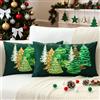 JOTOM - Set di 2 federe natalizie 30x50 cm, con stampa su entrambi i lati, albero di Natale verde, per decorare divano, letto e casa, copricuscini decorativi per le festività invernali (Verde)