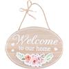 Yardwe - Targa in legno con scritta in inglese Welcome to Our Home, da appendere, in legno, per decorare la casa e la porta d'ingresso