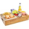 CENOVE Vassoio da Divano in Legno, Porta Snack da Divano con 3 ciotole per snack, Coperchio rimovibile, Organizer per Divano, per Snack/Telefono/Tazze