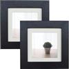 Mochose Cornici MDF nero per foto 6,9x6,9 cm con passepartout o 10x10 cm, set di 2 con vetro acrilico per montaggio a parete e piano scrivania