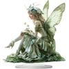 MagiDeal Statua in Acrilico a Forma di Fata, Figura di Angelo, Statuetta di Piatti 2D per Interni Ed Esterni, per Feste