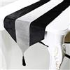 Deggodech 210cm Runner da Tavolo Moderno Nero Runner Tavola con Strass Table Runner con Striscia Diamantata e Nappe per Matrimonio Natale Casa Festa Cucina Decorazione (Nero, 32x210cm)