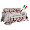 Biancheria&Casa Arredo Facile con copridivano Telo gnomi Paesaggio Invernale, Fiabe, Natale : Colore - Rosso, Misura - cm 180x290