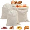 PRZRAO 4 sacchetti per il pane in lino, per conservare il pane, 30 x 40 cm, in 100% lino, con cordoncino