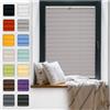 PLISART Tenda Plissettata Klemmfix Adesiva Senza Fori, 110 x 180 cm, Grigio, Tessuto Perlato, Montaggio a Clip sullo Stipite della Finestra, Protezione Solare e Privacy, Kit di Montaggio Incluso