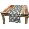 ABAKUHAUS Natale Servizio all'Americana, Gnomi e cappelli di Babbo Natale, Rettangolare Decorativo per Sala da Pranzo Cucina, 40 cm x 180 cm, Vermiglio blu ardesia pallido