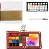 Fangehong 12 Colori Tavolozza per Acquerello Portatile, Tavolozza da Disegno, Mini Tavolozza da Viaggio per Pittura ad Acquerello, Mini Tavolozza Magnetica in Legno per Artisti, Principianti, Hobbisti (15 slot)