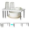 fuxunamz Armadio Organizzatore Ripiani portaoggetti Cucina - Estensibile Portaspezie Scaffale Organizzatori Ripiano Pantries Armadietti Organizer in Plastica per Banco, Dispensa, Bagno Armadi, Bianco