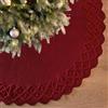 Weldomcor Gonne Albero di Natale, 122cm Rosso Copri Base Albero di natale Spessa Pesante Filato Lavorata a Maglia Rustica Tappeto Natale per Decorazioni Natalizie Interne per Feste Invernali in Casa