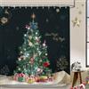Bonhause Tenda Doccia Albero di Natale Regalo di Natale Notte dei Miracoli Tende per Doccia in Poliestere Impermeabile Antimuffa Lavabile Tende Bagno 180 x 180 cm con 12 Ganci