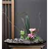 Generic Vaso di fiori in ceramica giapponese Ikebana per organizzare i fiori, contenitore per composizioni floreali per vaso Ikebana e vaso di fiori rotondo Rana A06