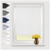 Eurohome Tenda Oscurante Termica a Rullo 45x130cm (Larghezza Tessuto 41 cm) Bianca Klemmfix senza Fori con Rivestimento dello Stesso Colore Cordoncino Laterale Oeko-TEX Standard 100 Klemmrollo per