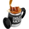 Mengshen Tazza con Miscelatore/Self Stirring Coffee Mug Automatic Electric Stir Stainless Steel Mixing Lazy Cup for Morning Office Travel 400ml,MS-A006A Black