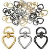 CHROMACRAFT 24 fibbie a forma di cuore, fibbie girevoli a forma di cuore, moschettone ad anello a D, fibbie decorative fai da te, accessori per chiavi, zaini, borse