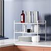 RELOVE Cucina in metallo con mezze mensole a scomparsa in angolo, per armadi per controsoffitti, dispensa, cibo e utensili, 36-60 x 21 x 36,5 cm (bianco)