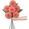 Hollyone Ortensia a forma di fiore artificiale da 10 cm, con manico lungo 63 cm, 6 fiori di ortensia rosa artificiale, ortensia per matrimoni, decorazione della casa, ufficio, festa in giardino