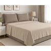 Corredocasa Set Lenzuola Matrimoniale 4 Pezzi in Pile Termico - Lenzuolo Sopra 240x280, Sotto con Angoli 180x200+25 e 2 Federe 50x80 - Completo Letto 2 Piazze Invernale Alta Qualità (Tortora/Beige, Matrimoniale)