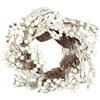 COM-FOUR® Corona dell'Avvento con pigne e bacche bianche - Ghirlanda decorativa da porta e tavola - Decorazione natalizia