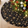 Lanpn Albero di Natale Gonna Copertura di Base Velluto Pannello Esterno Extra Grande Fiocco di neve Copertura della Base per Albero di Natale Decorazione Natalizia (Nero, 150cm)