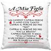 Vulfire Figlia Federa per Cuscino Regalo A mia figlia compleanno originale Idee Regali per lei per Natale mamma e figlia, Regalo donna - senza Imbottitura (Bianco, 40_x_40_cm)