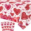 LWYGEGJO Confezione da 4 tovaglie rettangolari per San Valentino, 129,5 x 218,4 cm, impermeabili, a quadri, per San Valentino, feste, decorazione per la festa della mamma (rosa-bianco)