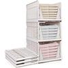 ZPONEED 3 set di scatole pieghevoli per armadi, scatole di plastica per armadi, cassetto per armadi, scatole pieghevoli impilabili per vestiti, camera da letto, cucina, bagno, 43x33x25cm