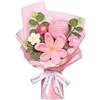 Dremisland Bouquet di tulipani rosa all'uncinetto, realizzato a mano, kit regalo per laurea, anniversario, compleanno