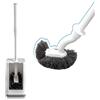 WideSmart Scopino per WC,scopino per WC con PulisciBordi,Scopettino WC con Supporti ad Asciugatura Rapida,Scopino per WC Curvo,Manico Lungo in Plastica e Setole Flessibili (1pcs*Quadrato)